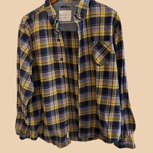 Weatherproof Vintage Shirt Adult Extra Large Yellow Plaid Western‎ Casual Mens
